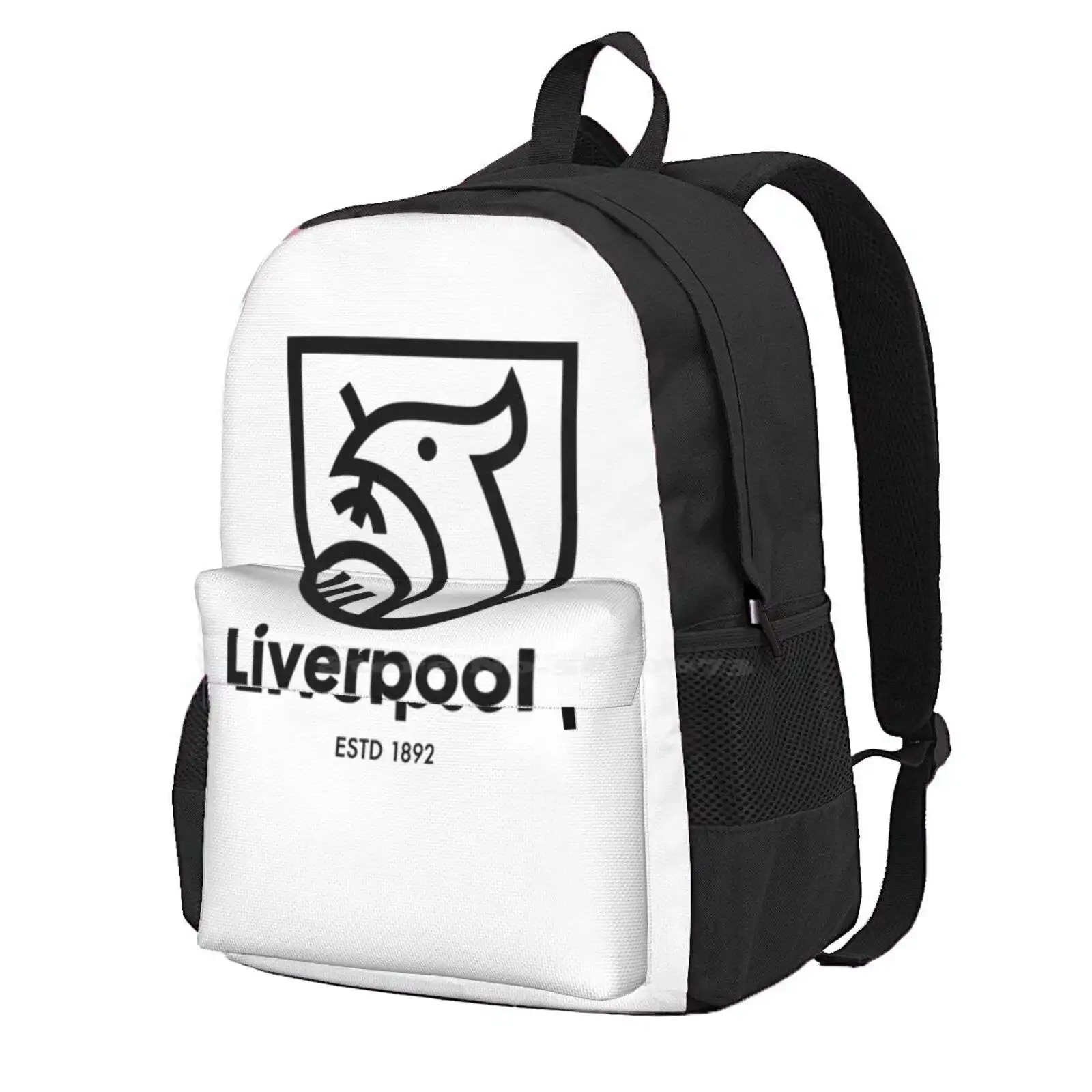 Black Liverbird Badge Hot Sale Schoolbag Backpack Fashion Bags Anfield Fc Kop Liverbird Jurgen Klopp Red Football