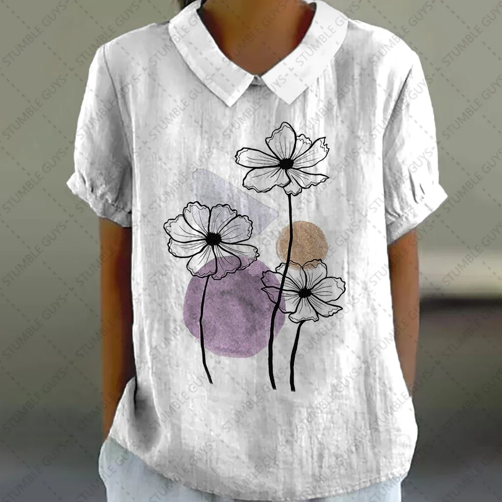 Summertime New Listing women t-Shirt Retro Style Dresses for Women watercolor illustration 3d printed puff sleeve t-shirt