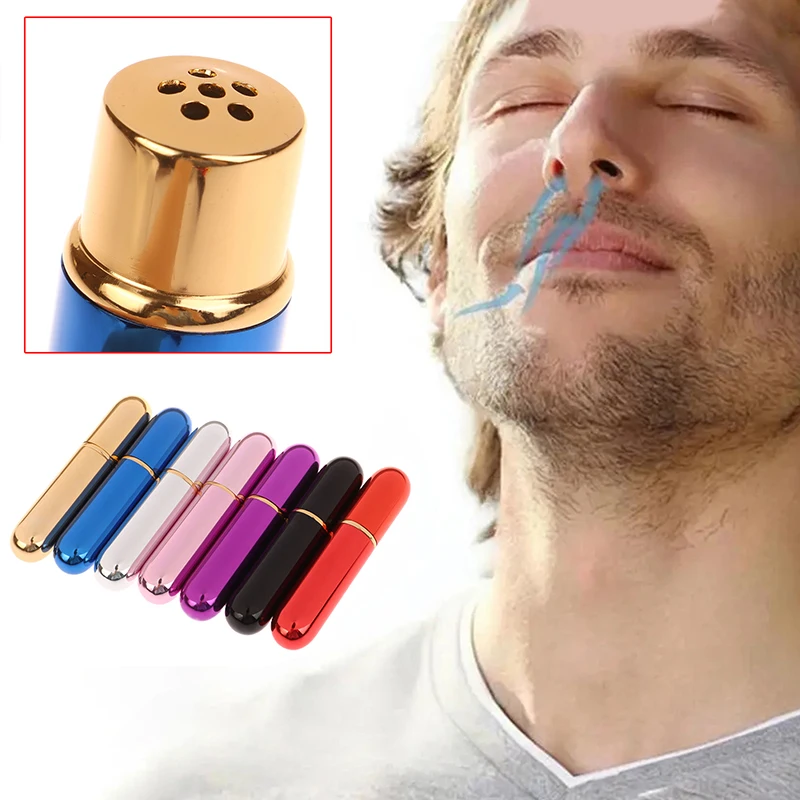 NEW 1pcs Nasal Inhalers For Essential Oils Aromatherapy Blank Aluminum Tubes 5ml Refillable Bottles With Replacement Wicks