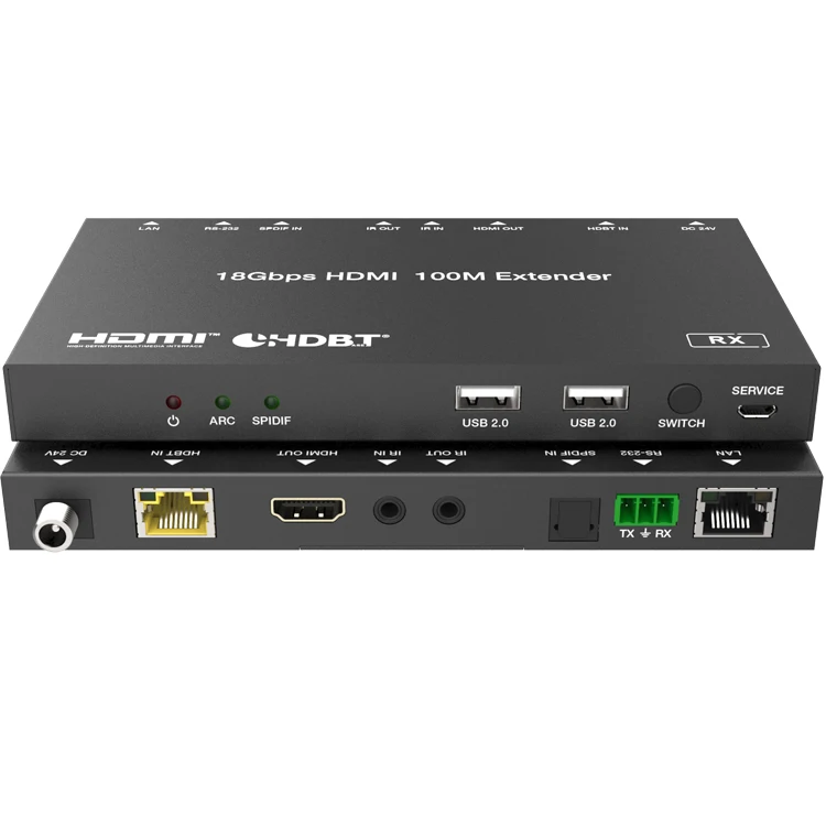 

18Gbps HDMI over HDBT Extender with Bi-directional IR (100M) Support USB KVM function