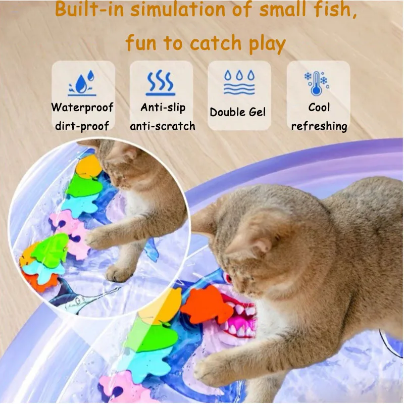 Summer Cooling Pet Water Mat inflatable Water-filled cat Bed Cushion Thickened anti-scratch Dog Ice Pad dog Nest cat Play Toy