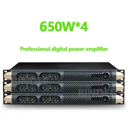 Professional power amplifier 650W 2/4 channel for stage performance karaoke church DJ outdoor entertainment digital amplifier