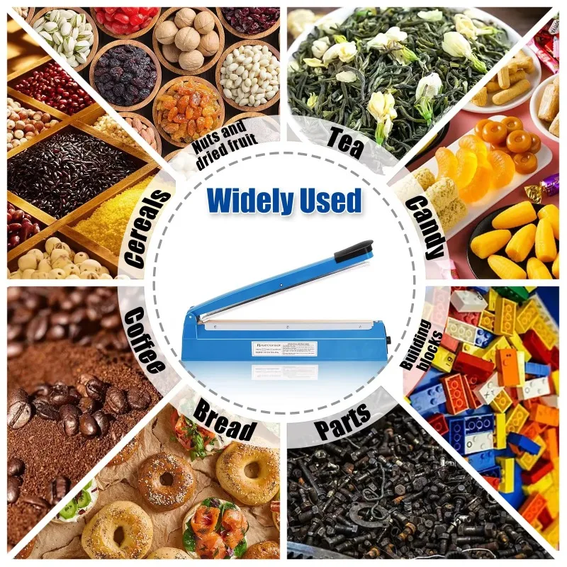 Máquina de sellado térmico manual semiautomática de 300Mm, máquina de sellado de película de cartón de plástico y alimentos, máquina de sellado por pulsos