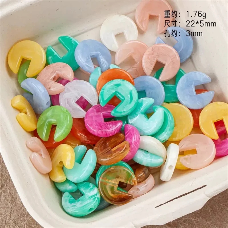 New style 100pcs/lot 22mm color print geometry rounds shape resin beads diy jewelry garment hair accessory