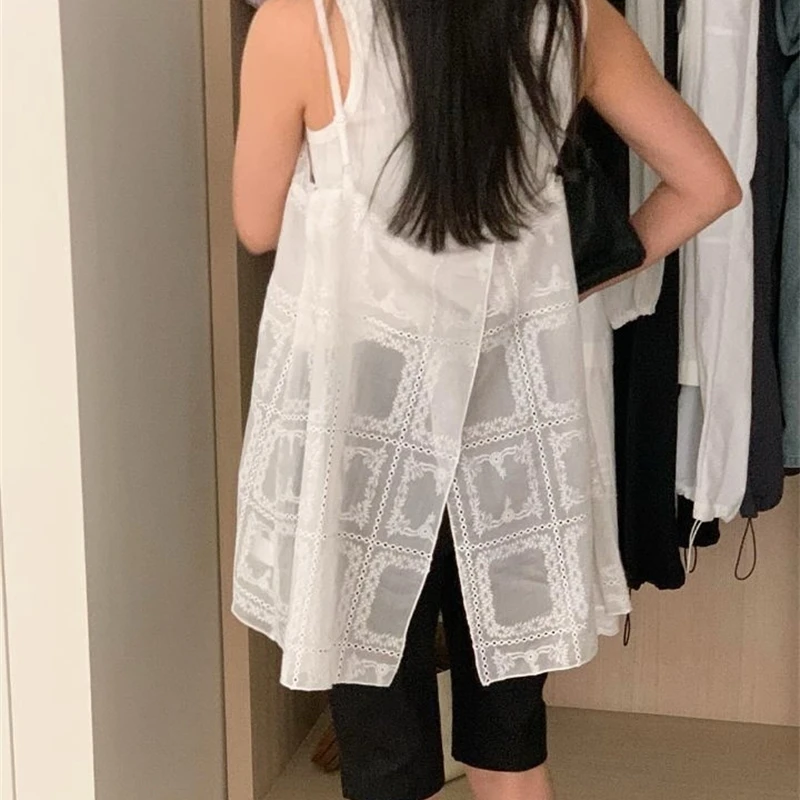 Verão chique bordado cinta dr feminino faion versátil camadas design sentido elegância saia comute artesanal usado