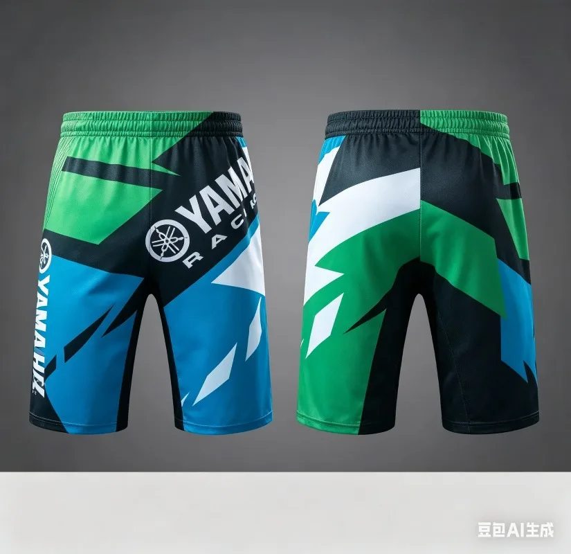 

Summer Hot Selling New Yamaha Fashion Trend Blue Green Shorts for Men and Women Personalized Casual Motorcycle Riding Shorts