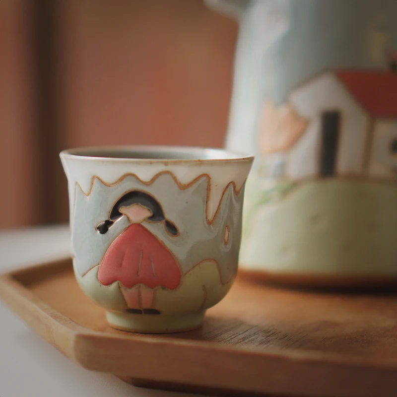 Beautiful and healing little girl series teacups/sharing pots/coffee cups and saucers