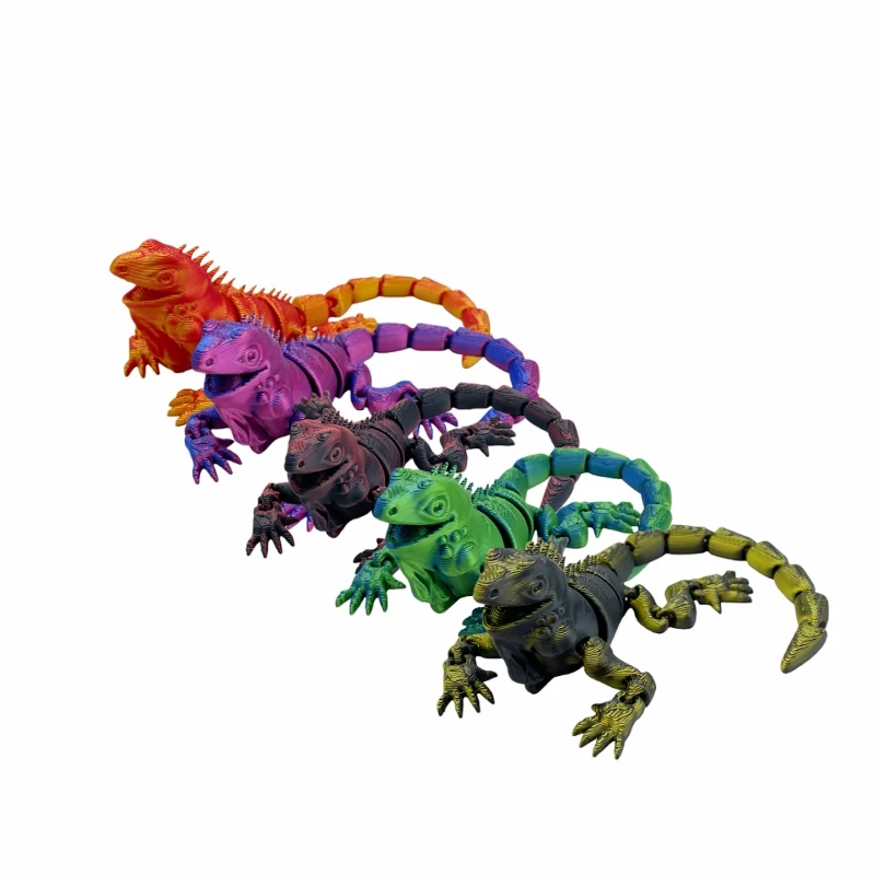 3/5 Pieces of 3D Printed Lizard Toys with Movable Joints, Suitable for Home Office Holiday Decorations and Ornamental Decoration