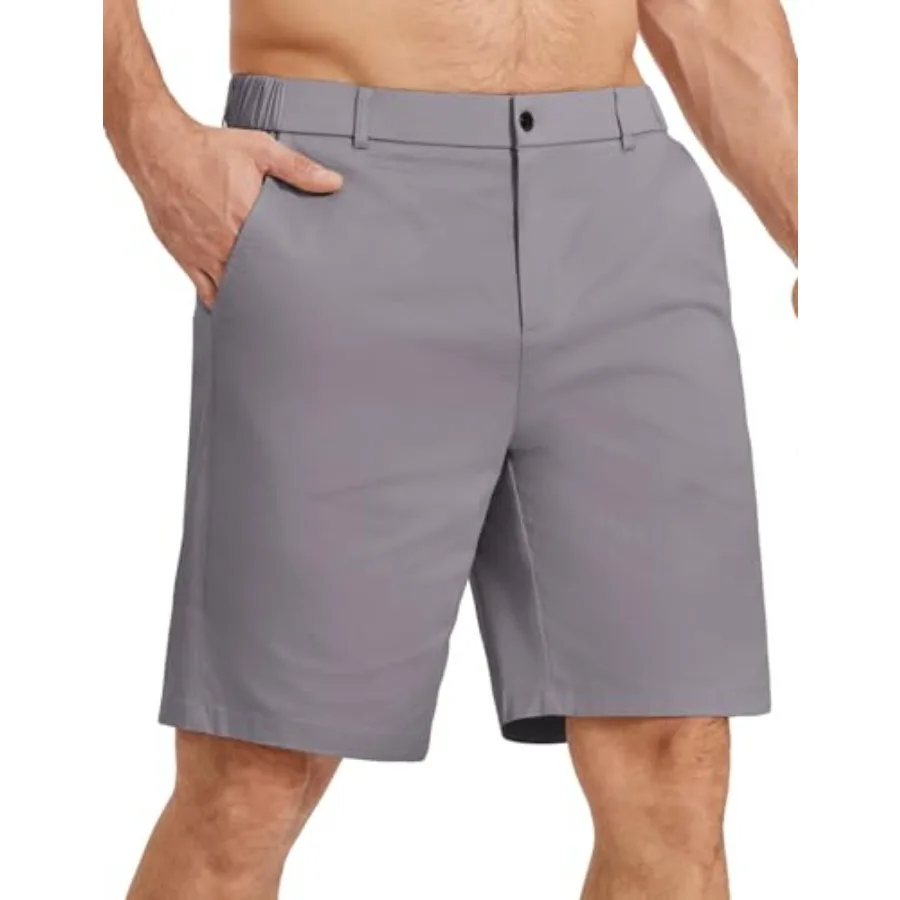 

COOFANDY Mens Casual Shorts Classic Fit Chino Dress Shorts Lighweight Stretch Flat Front Golf Shorts with Pockets
