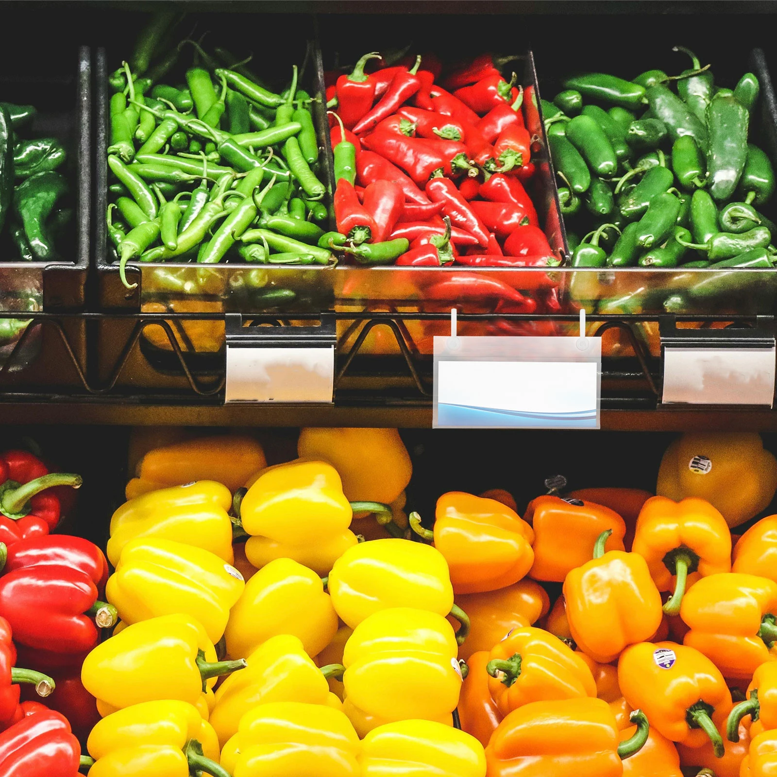 

100Pcs Transparent PVC Hanging Label Holder Dual Ear Design for Supermarket Baskets and Wire Shelf Labels Sign Clips