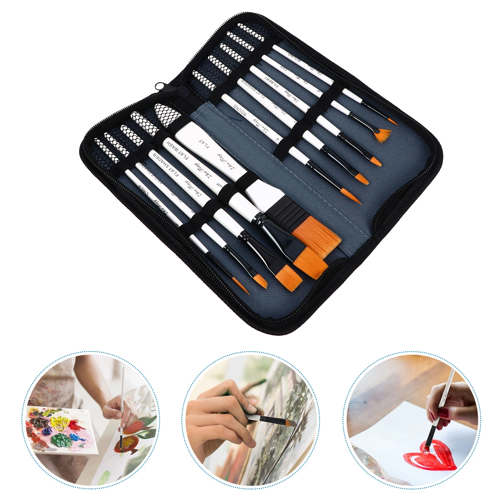 

10Pcs Artist Painting Kits Professional Watercolor Paint Brushes with Smooth Wood Handles for Drawing and Crafting