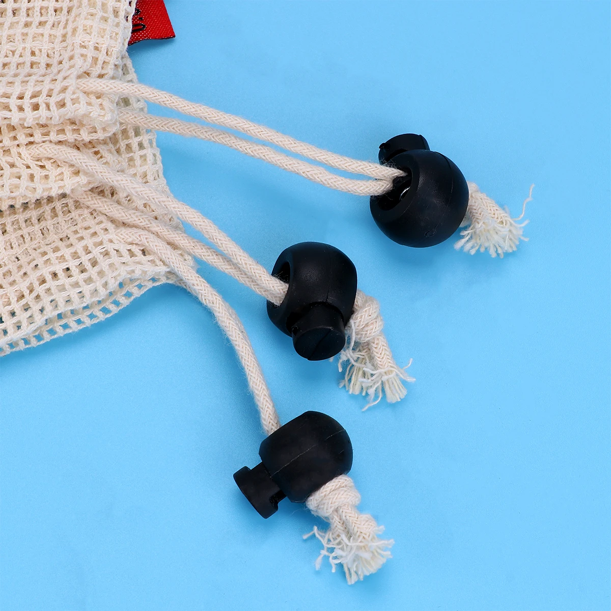 

3Pcs Cotton Net Bags Fruit Vegetable Mesh Drawstring Recyclable Shopping Storage Bags Multiple Sizes Portable Lightweight