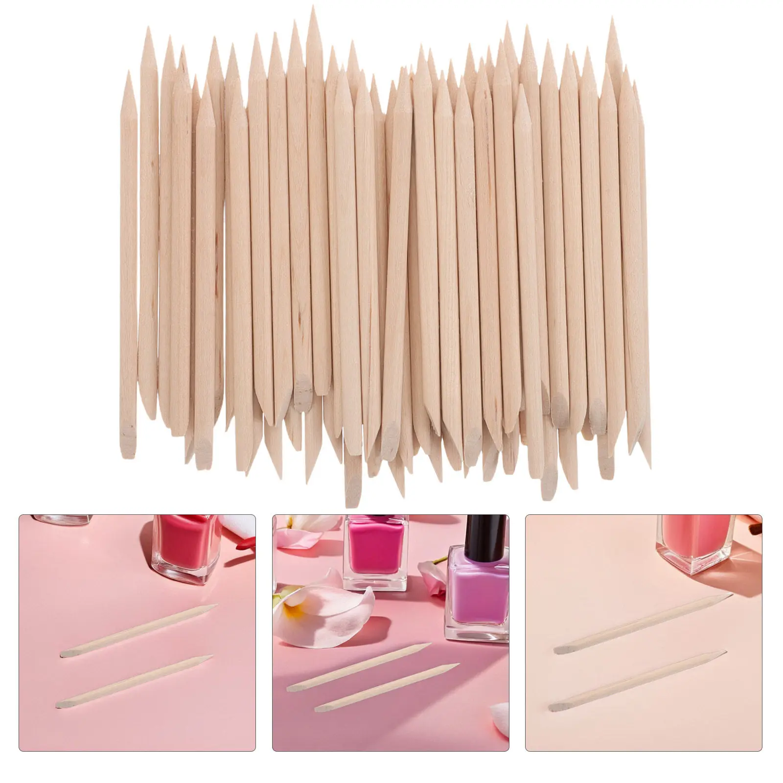 

200Pcs Manicure Tool Set: 7.5cm Wood Nail Sticks for Cuticle Shaping Pusher Remover - Multi Use DIY Nail Care Accessories Salon