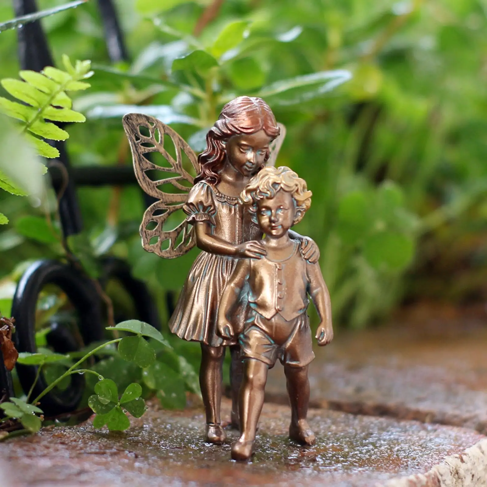 Creative Garden Fairy Home Decoration Resin Figurine Collectible Statue for Backyard Porch Flower Bed