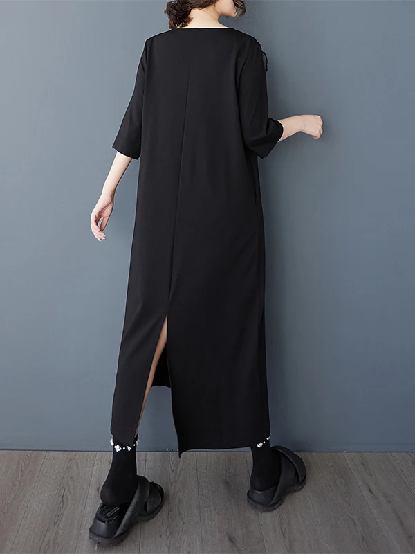 Summer 2025 Women's Faion Loose Slimming Floral Patchwork ort Sve Midi Dr Sli Commute Basic Sle Regular Thi...