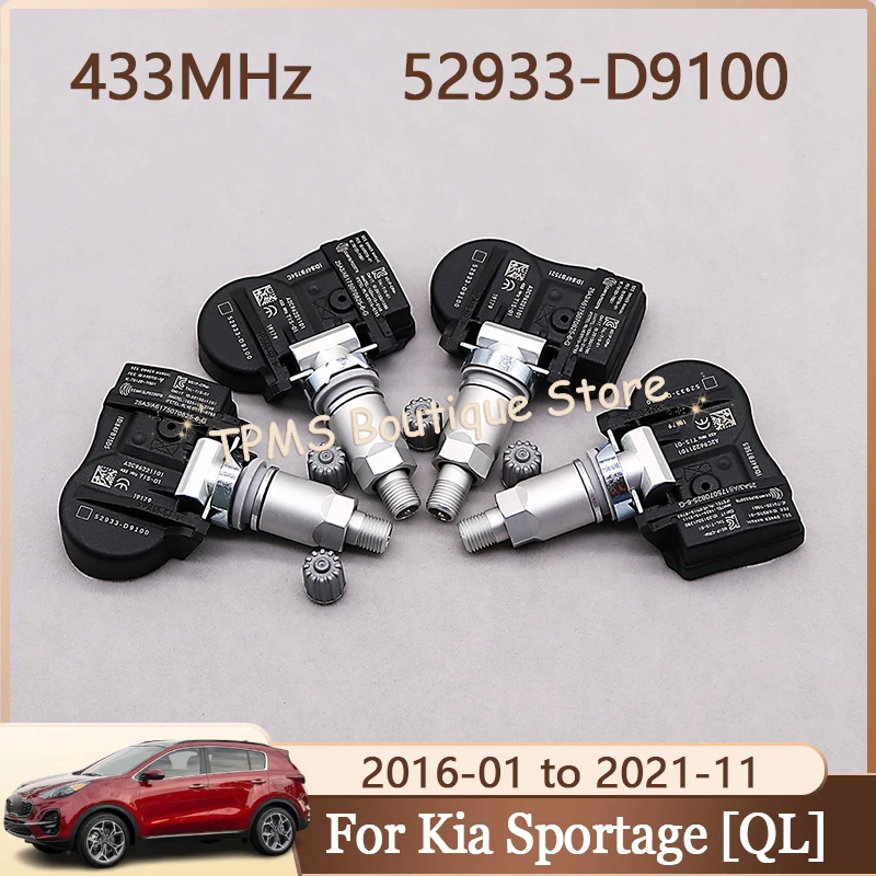 52933-D9100 52933-D2100 Автомобильные шины Система датчиков TPMS 4 шт. 433 МГц для Kia Sportage Picanto Cadenza 52933-D9100 52933-D2100 Автомобильные шины Система датчиков TPMS 4 шт. 433 МГц для Kia Sportage Picanto Cadenza