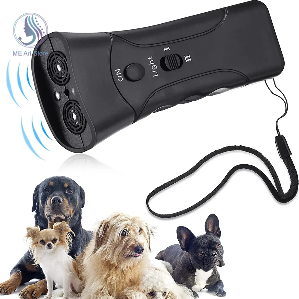 

Pet Dog Repeller Anti Barking Stop Bark Training Device Trainer LED Ultrasonic Anti Barking Ultrasonic Device Without Battery