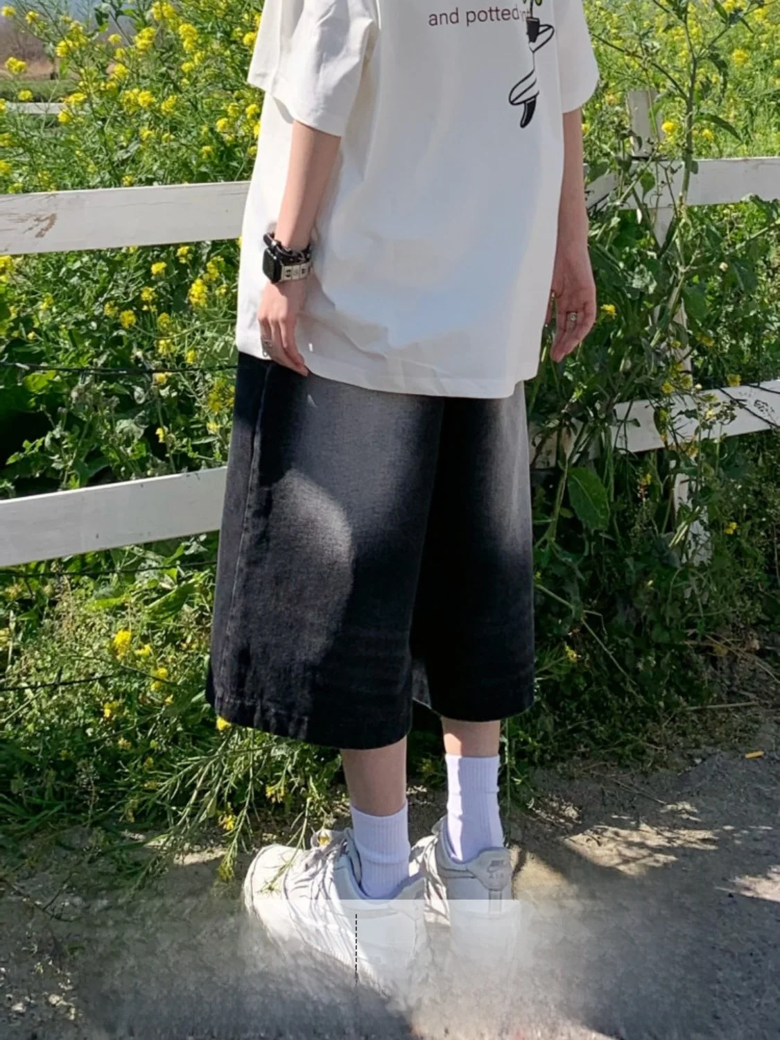 

Джинсы Waed в винтажном американском стиле, широкие, удлиненные (7/8 длины), повседневные, износостойкие, летние