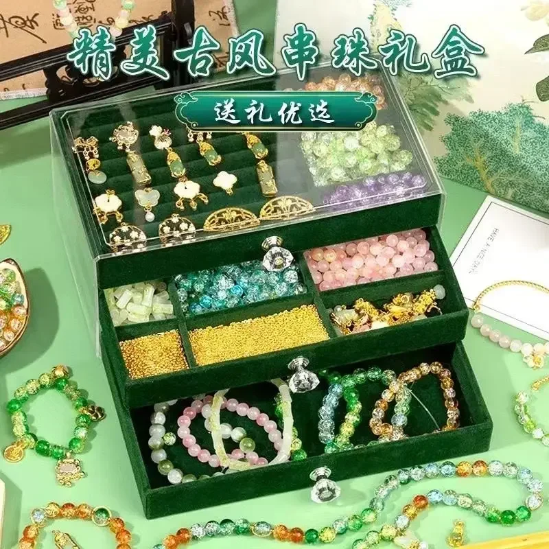 Caja de almacenamiento de joyería tipo cajonera de tres capas, gran capacidad, pendiente, anillo, collar, pulsera, joyería, 1 Uds.