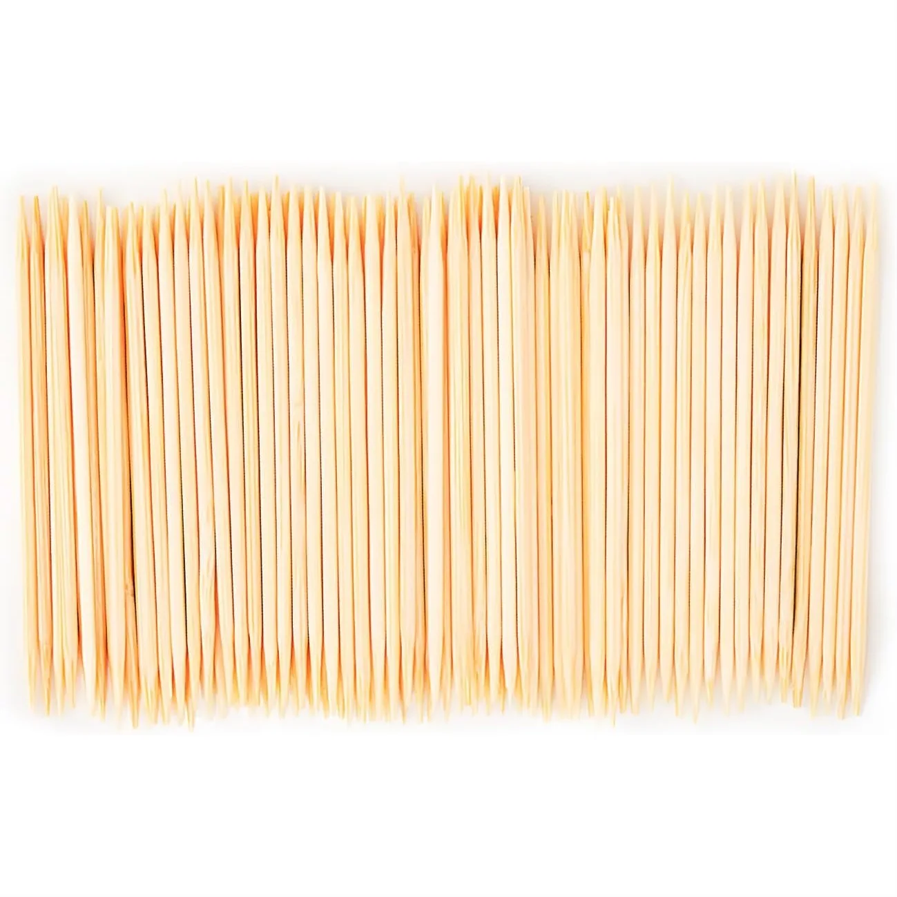 Palillos de Bambú para Limpieza Dental, Aperitivos, Aceitunas, Barbacoa, Frutas - 600 Palillos de Madera de Doble Punta