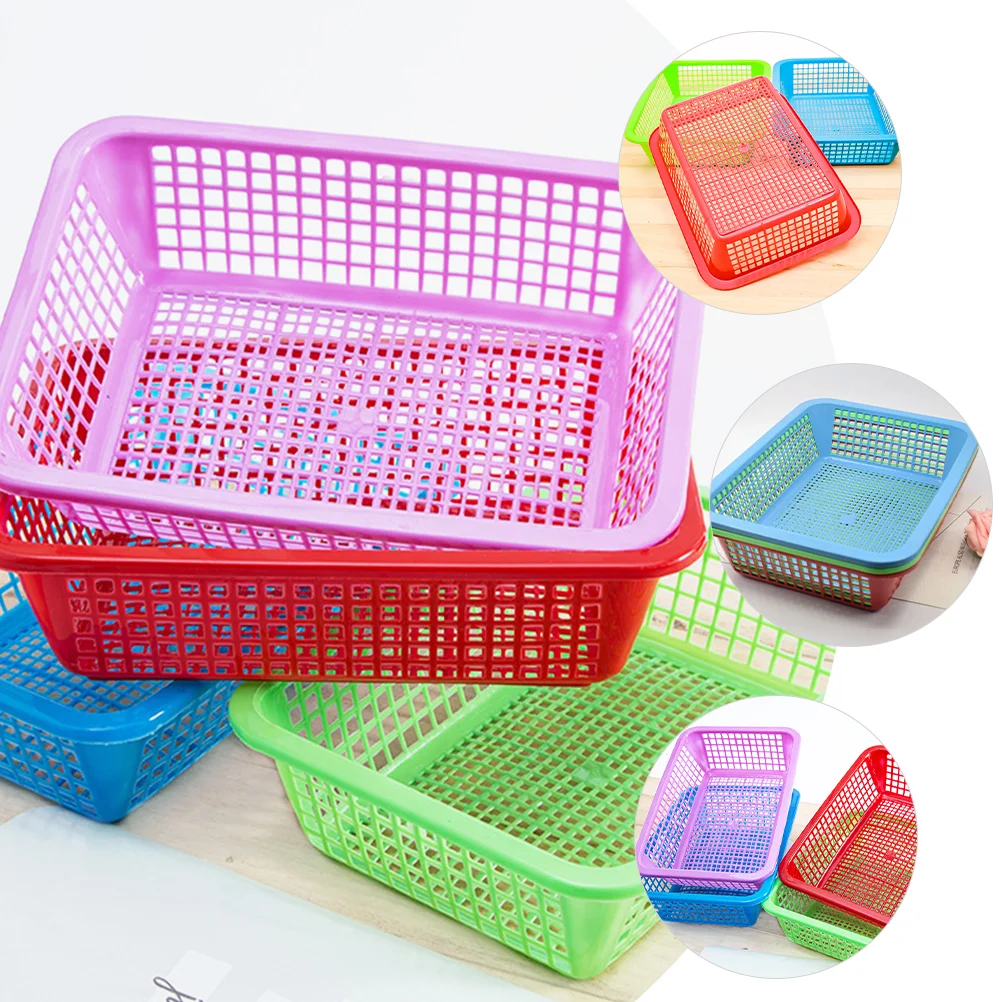 12pcs Portable Plastic Storage Basket Goods Storage Container for Organizing and Storing Various Items