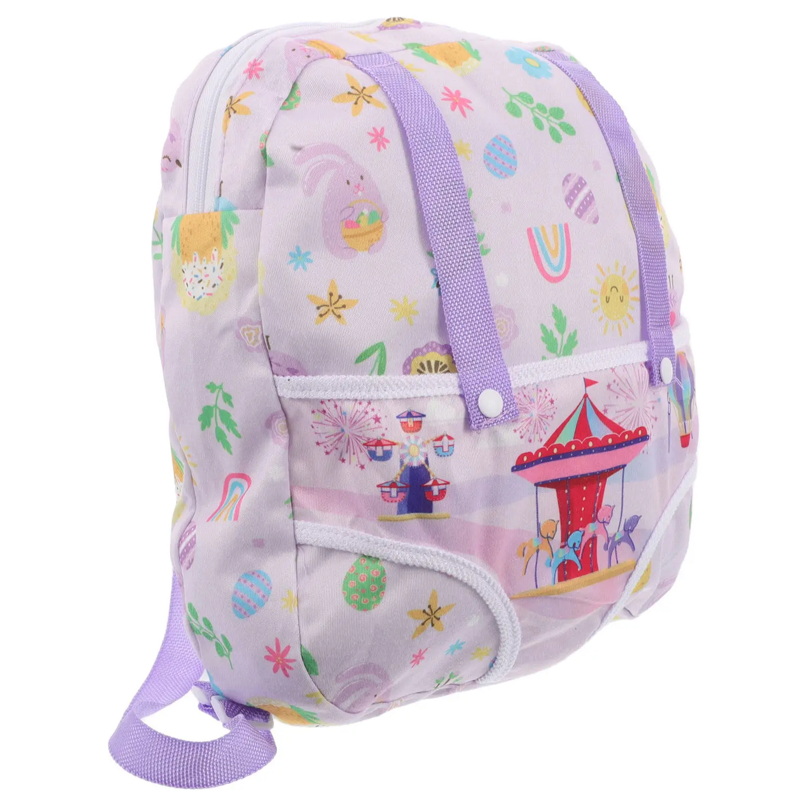 Lightweight Kids Backpack Adjustable Shoulder Straps Dollhouse Accessory Organizer Cute Pattern Spacious Storage Fun