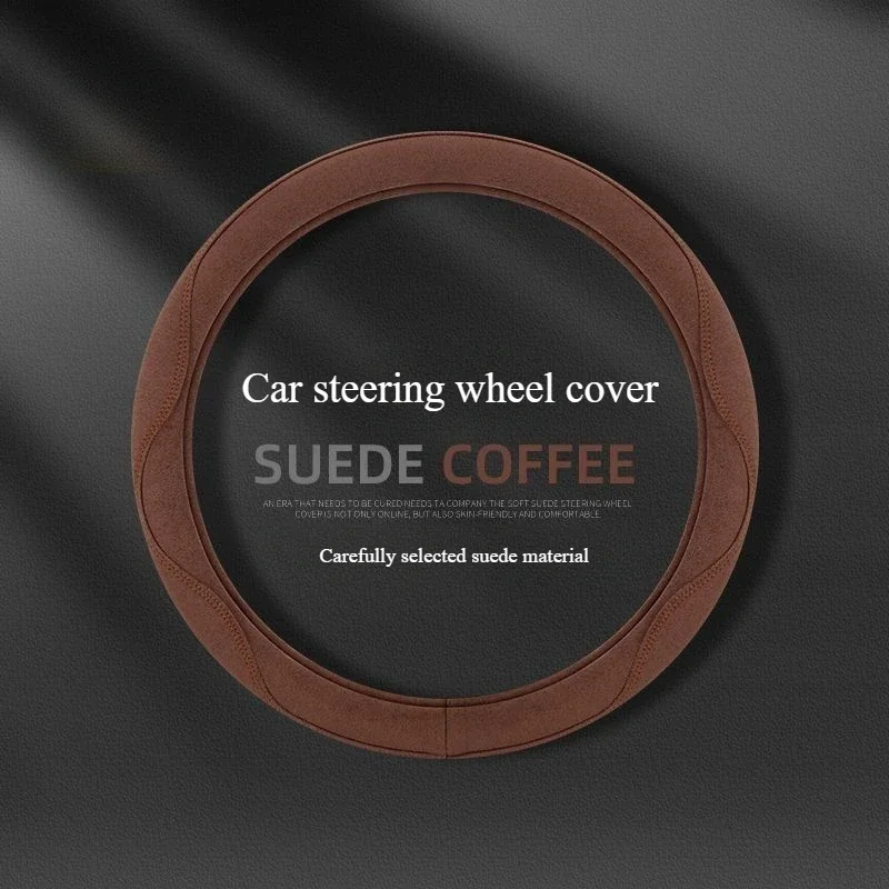 Pink Suede Car Steering Wheel Cover for All Season Sweat Absorbing Anti Slip Wear-resistant Breathable Car Steering Covers