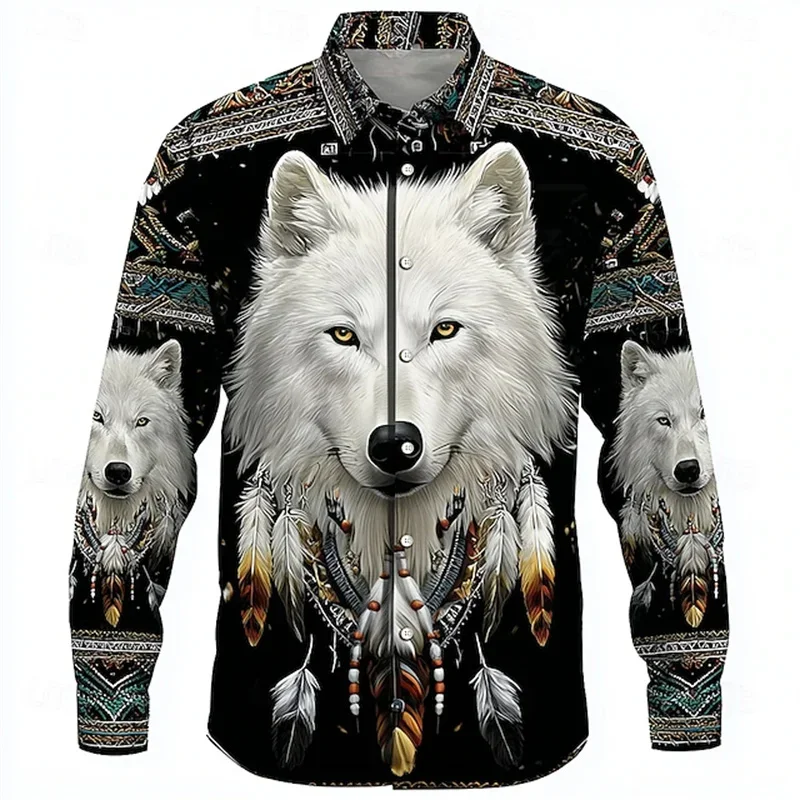 Men's New Impressionist Pattern 3D Printed Ocean Art Flower Pattern Men's Long Sleeved Button Comfortable Lapel Casual Shirt Top