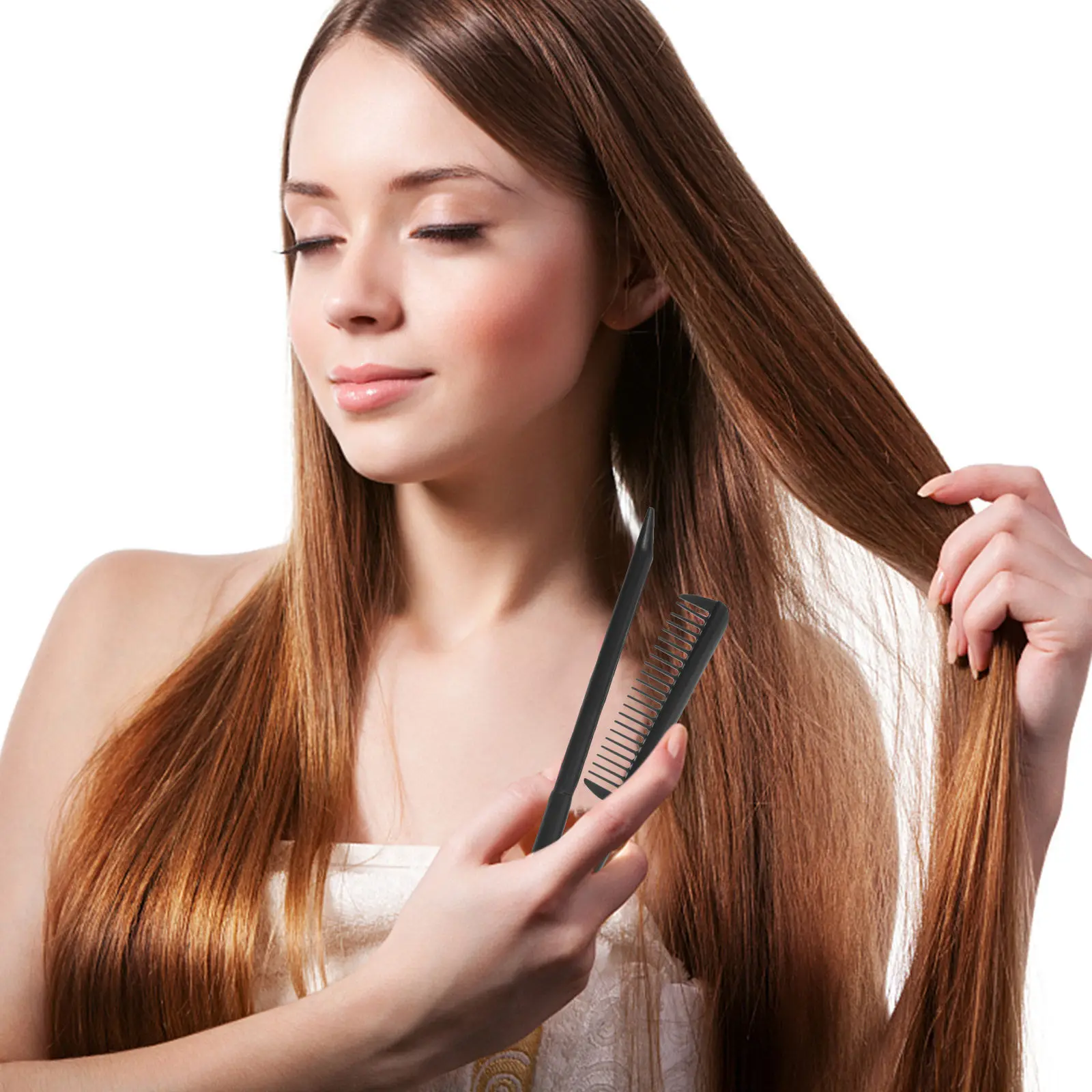 

V-Shaped Hair Straightening Comb for Women Lightweight Foldable Portable Salon Home Use Heat-Resistant Styling Comb Straightener