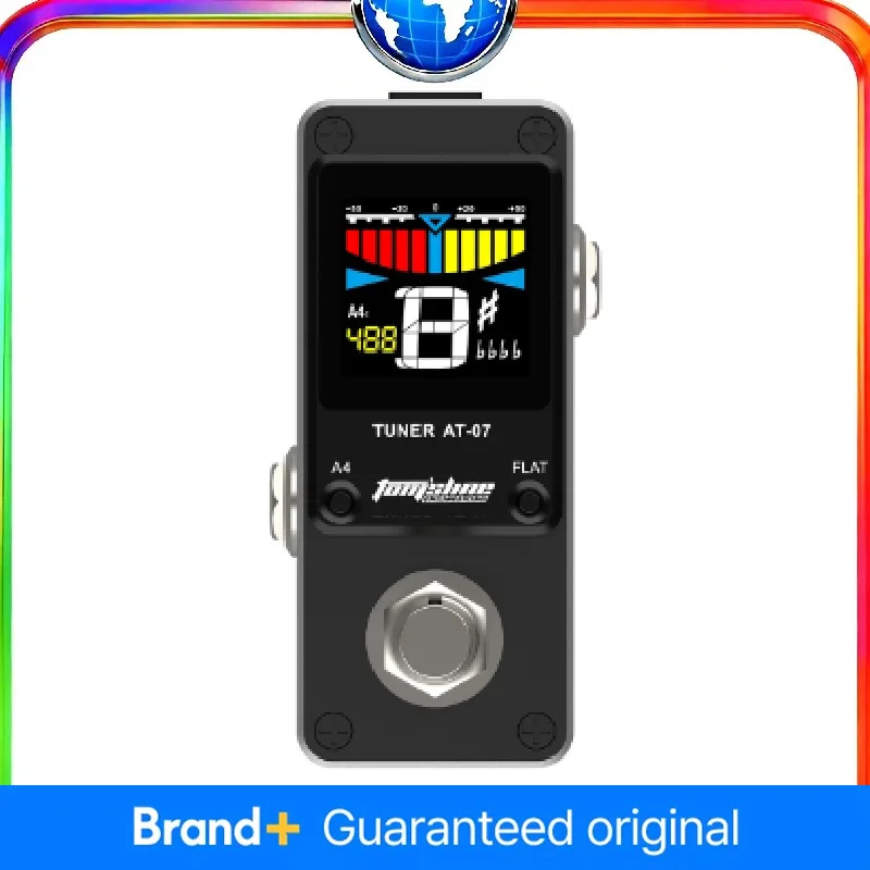 

Мини-тюнер AROMA AT-07, педаль эффектов для гитары, хроматическая настройка, металлический корпус, HD-дисплей, аксессуары для гитарных деталей