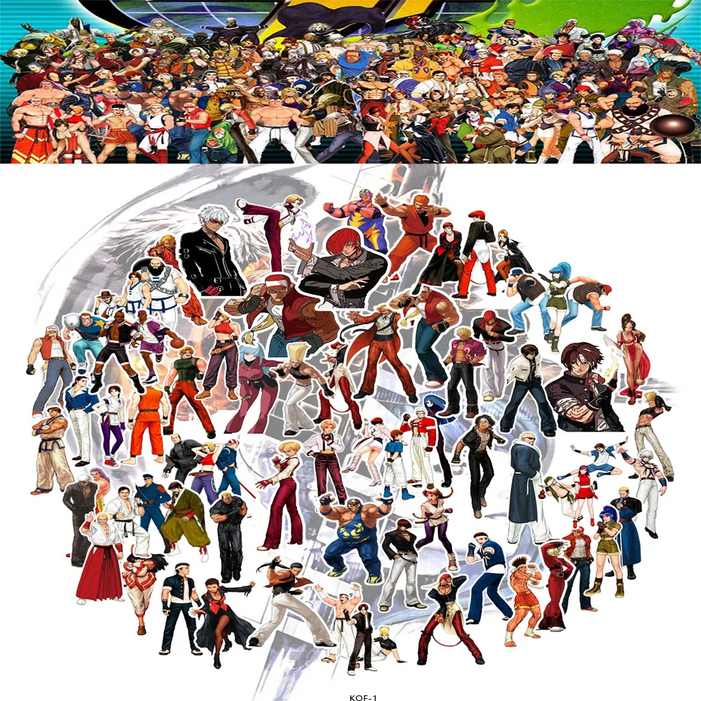 

56 шт. King Of Fighters KOF декоративные наклейки справочник ноутбук мобильный телефон чемодан водонепроницаемые наклейки оптом