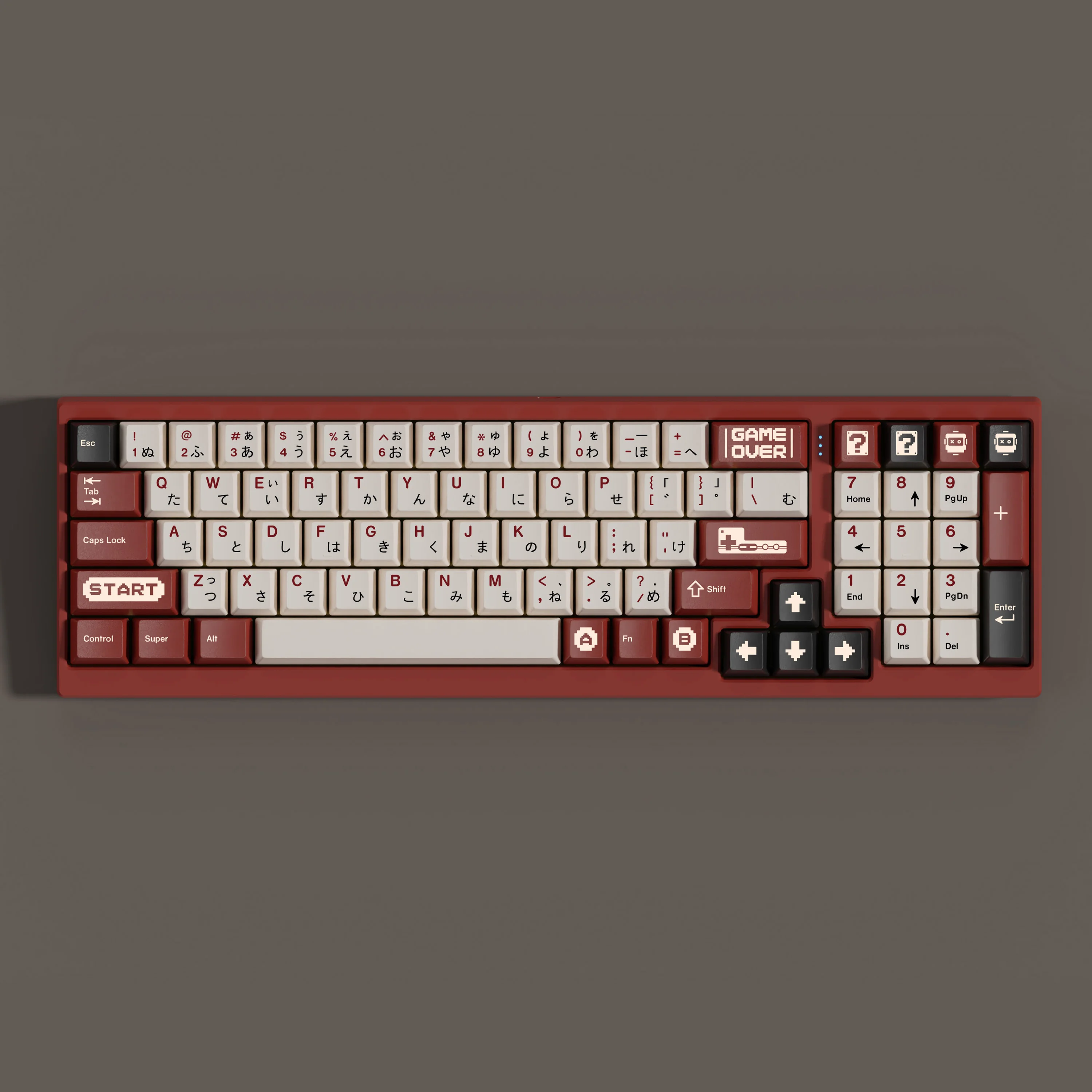 PBT Red and White Machine Keycaps Cherry Profile 5 Side Dye Sublimation Keycap For Mechanical Game Keyboard Accessories Split Sp