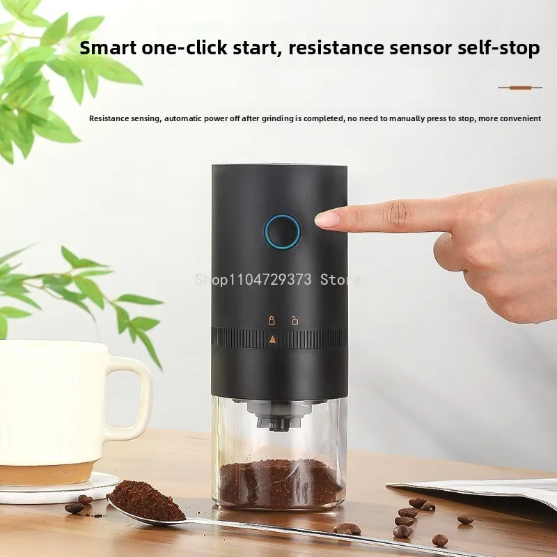 1 قطعة مطحنة القهوة الكهربائية المحمولة USB-C قابلة للشحن مطحنة الفول الهادئة لإسبريسو المنزل مكتب السفر استخدام أجزاء ماكينة القهوة