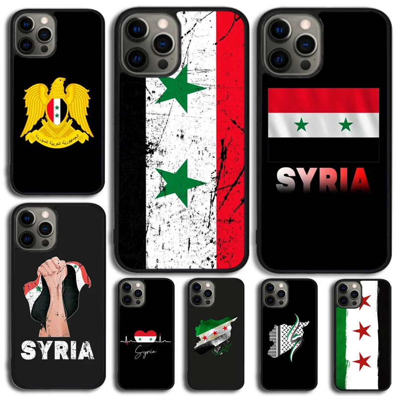 Syria Syrian Republic Flag Case For iPhone 11 12 13 14 15 16 Pro Max Cover For iPhone 13 12 Mini XR X XS Max Plus 2020