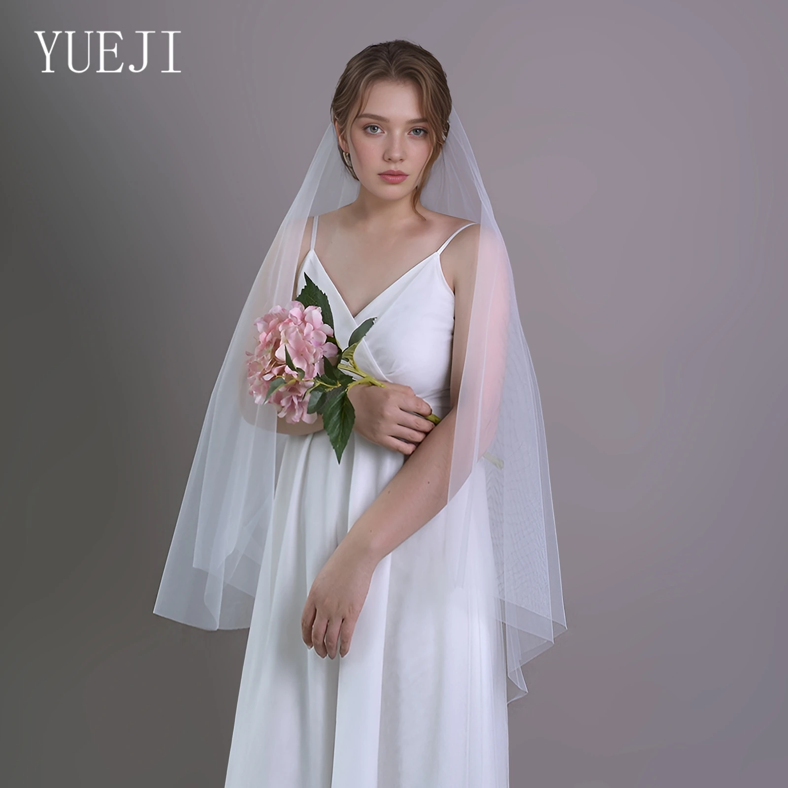 

Свадебная фата YUEJI в простом стиле, двойная, с эффектом румянца, доступна в нескольких размерах, для праздничных торжеств и вечеринок, V131