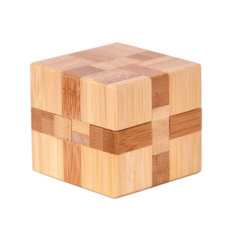Small Bamboo Intellectual Toy 4.5cm Kong Ming Lock Lu Ban Lock 3D Puzzle Game IQ Brain Teaser Unlock Toys Kids Adult