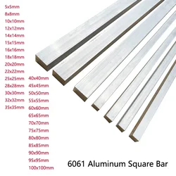 6061 Aluminum Square Bar Solid Rod Metal DIY Tool Diameter 5mm 8mm 10mm 12mm 15mm 18mm 20mm 25mm 30mm 35mm 40mm 45mm 50mm~100mm