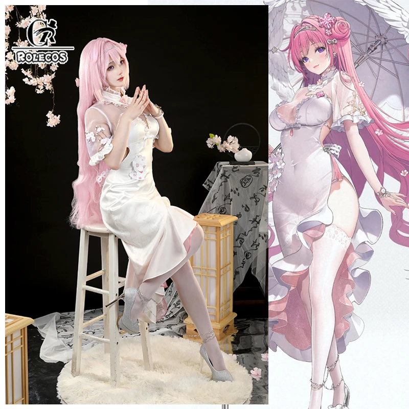 

ROLECOS NIKKE Goddess of Victory Dorothy Cosplay Costume Nikke Dorothy Elegant Women Cheongsam Female High Slit Sexy Dress