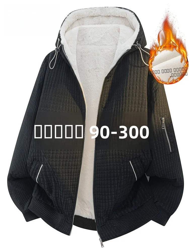 

Men's Oversized Fce Lined Thiened Hooded Jaet Warm Cozy American Sle Casual Outerwear for Autumn And Winter