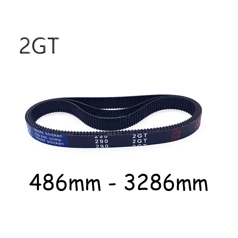

2GT Timing Belt Length Perimeter 486mm - 3286mm Width 6mm 10mm Rubber Closed Pitch 2mm for 3D Printer