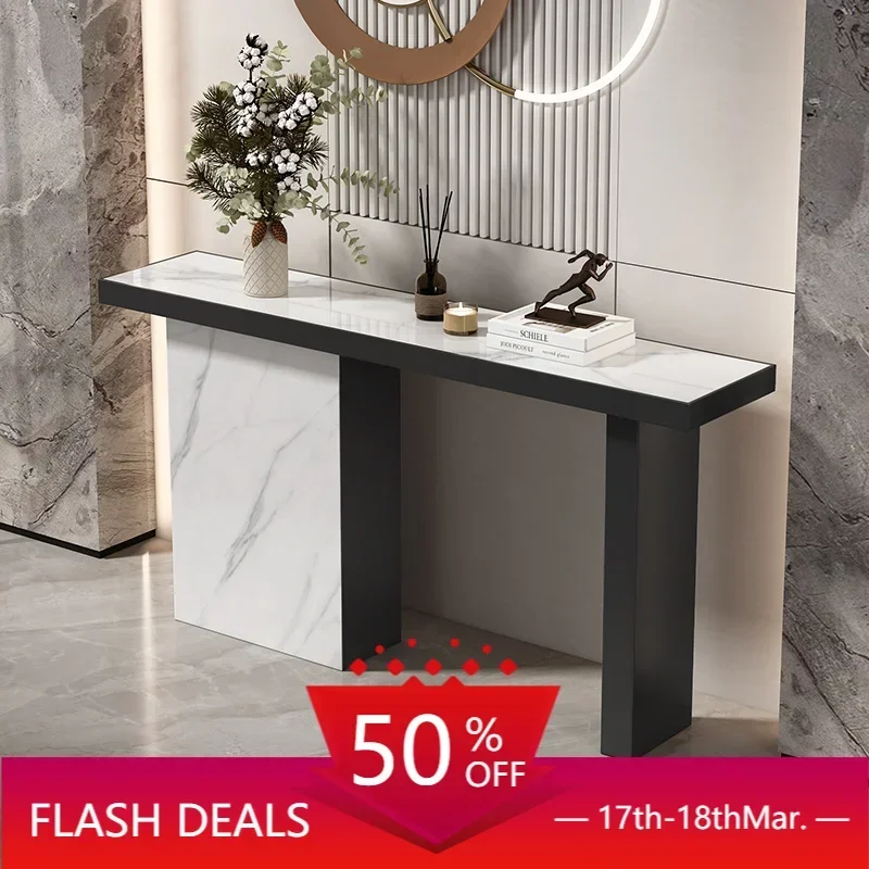 Marble Top Rectangular Console Tables Roman Modern Luxury Elegant Console Tables Aesthetic Beauty Consola Mueble Furniture