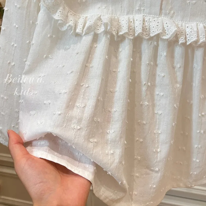 New Girls Spring Summer White Shirt For Baby Girls Korean Casual Style Fashion Kids Beautiful Top