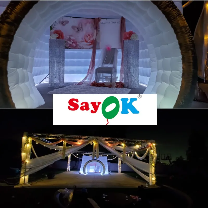 Sayok Opblaasbare Camera Fotocabine Behuizing Opblaasbare Camera Kubus Tent Photobooth Rekwisieten Achtergrond Voor Reclame Bruiloft Show