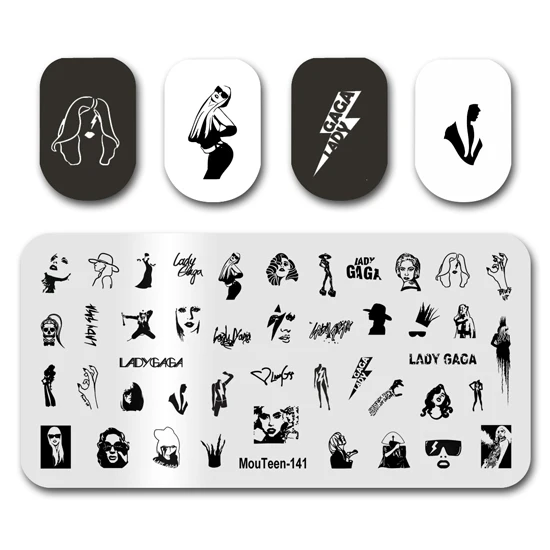 Nail Stamp MouTeen165 Fashion Girl Makeup Designs Nail Plates Stamp King Manicure Set For Nail Art Stamping