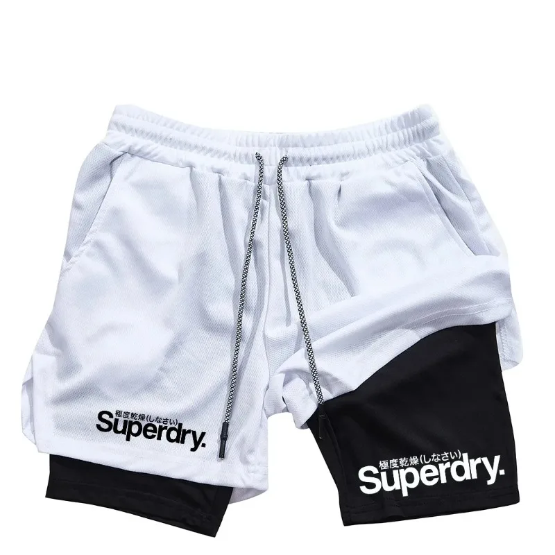 Sommer-Boxshorts für Herren, Fitness-Laufshorts, 2-in-1 Sport-Trainingsshorts, Doppelschichtige Schweißabsorbierende Dehnbare Leistungsshorts – Detail 14