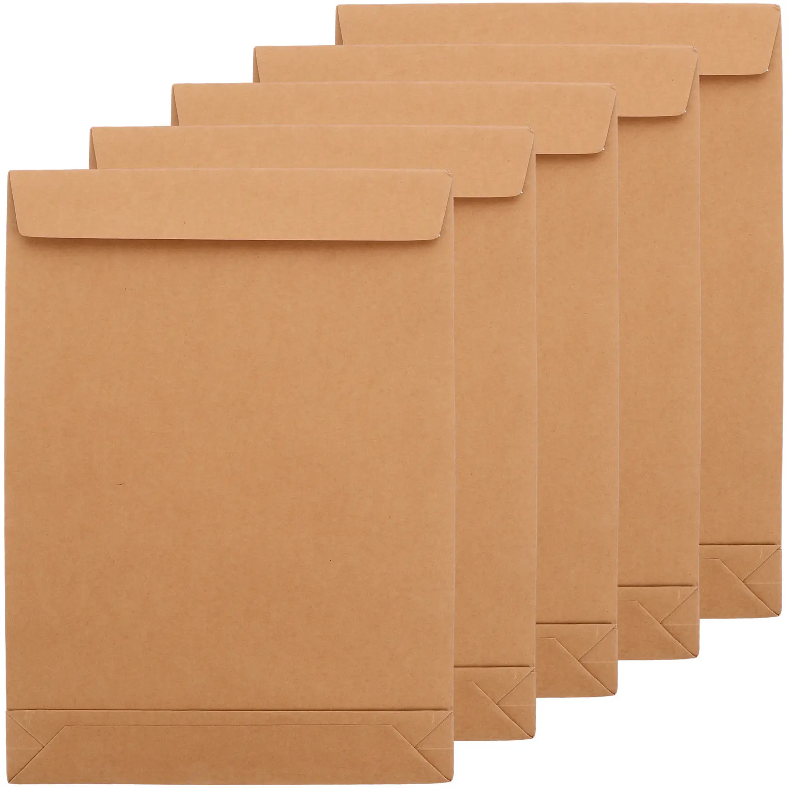 5Pcs Kraft Paper Bags Brown File Folder Envelope for Documents Magazines Shirts Gifts Packaging Small Business Retail Bulk