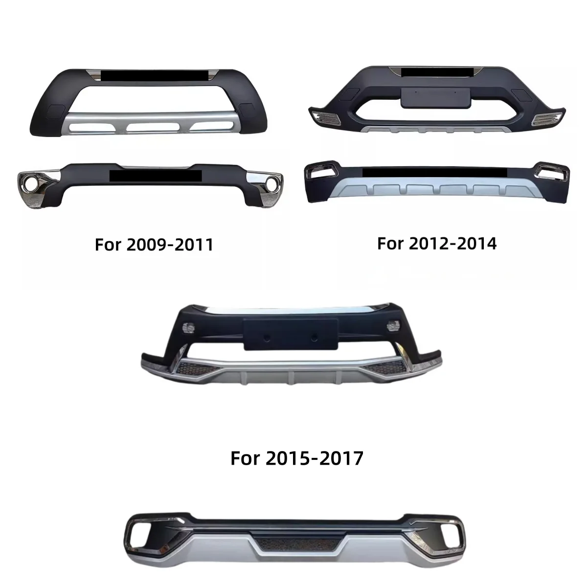 Front bumper Rear bumper for Toyota Highlander 2009-2017 modified Auto Front Rear surround Body kit Car Accessories