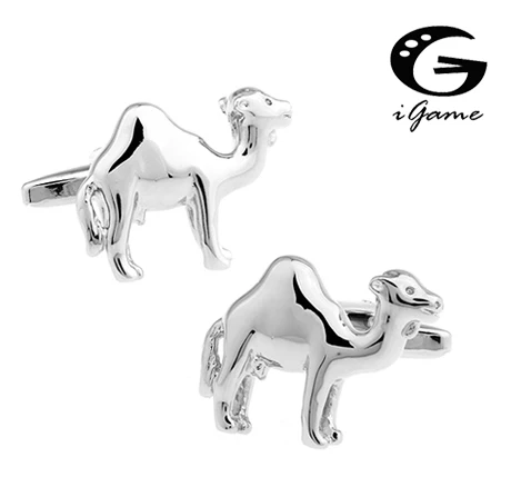 iGame Camel Cufflinks Silver Color Animal Design Copper Material Men Cufflinks  