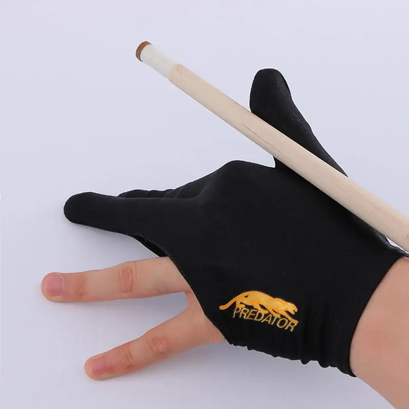 Billiards Glove 2pcs Three-finger Pool Players Gloves Embroidered Slip-proof Breathable Billiard Gloves Left Hand Protective