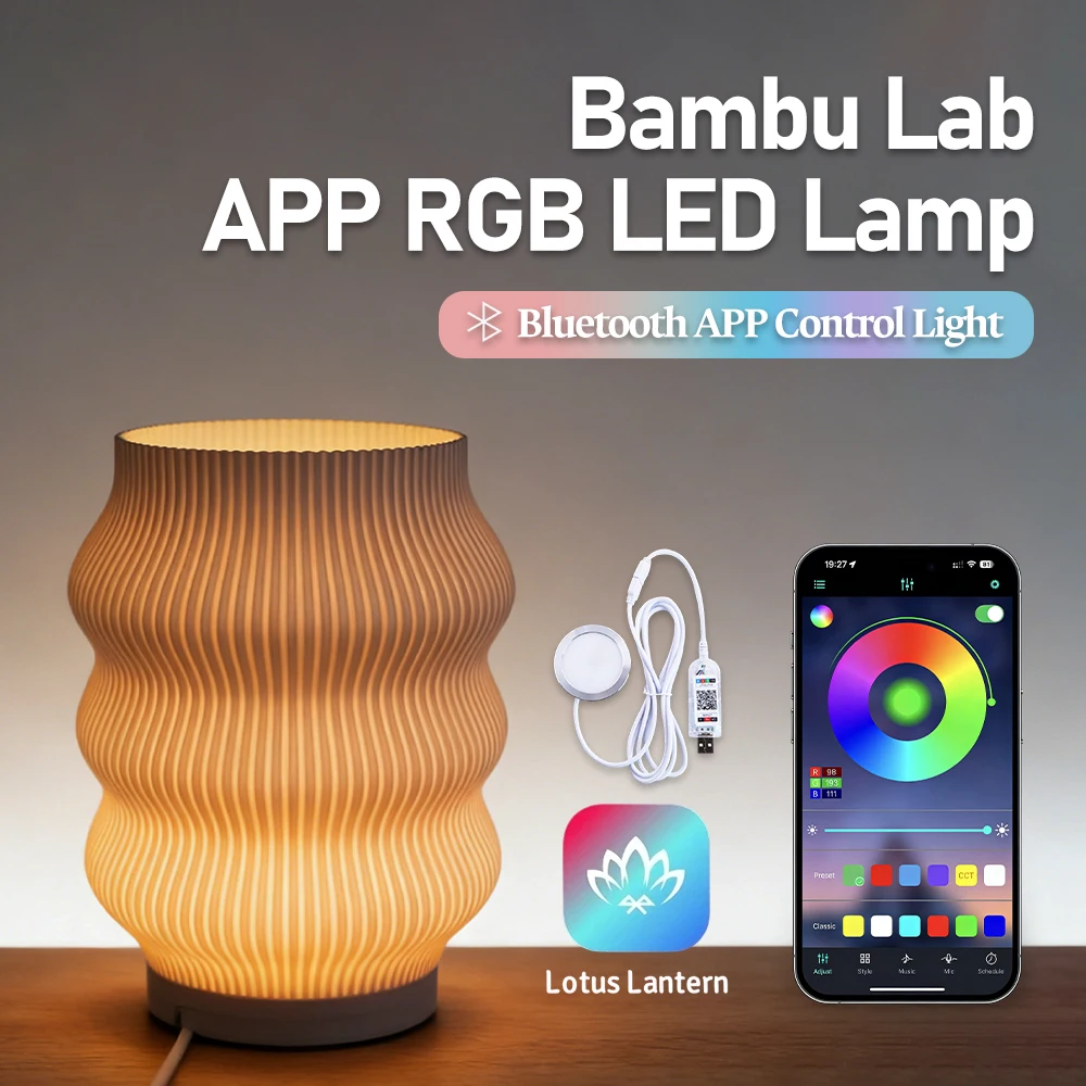 

Upgrade For Bambu Lab light lamp kit001 Smart RGB LED Light Music Rhythm Light 3d printing parts with APP control